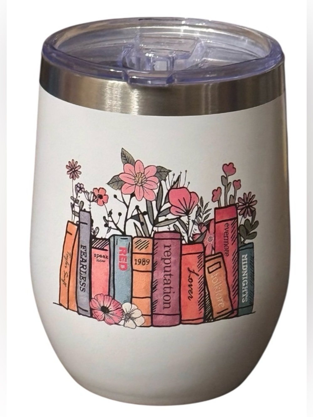 Swiftie Album Insulated Tumbler Cup with Lid Books Graphic Travel Discography